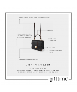 Borsa Donna Label Rose JAQUELINE Nero Gold