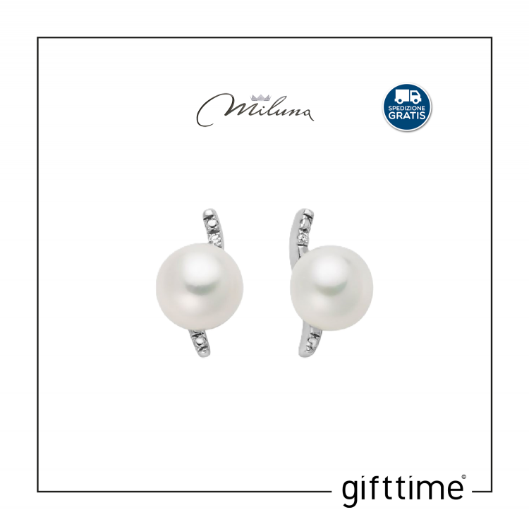 Orecchini Miluna Oro Bianco 9kt Perle e Diamanti PER2727X Orecchini Miluna Oro Bianco 9kt Perle e Diamanti PER2727X