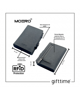Portacarte Moero Portafoglio Saffiano Grey