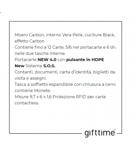 Portacarte Moero Portafoglio Carbon Titanium Zip